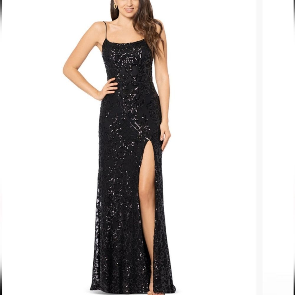 BRAND NEW SEQUIN BARE SPAGHETTI STRAP WOMENS  LONG DRESS
